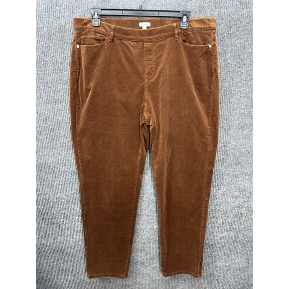 J. Jill Pants - J. Jill Corduroy Pants Womens 2X Brown Pull On Straight Leg Pockets High Rise